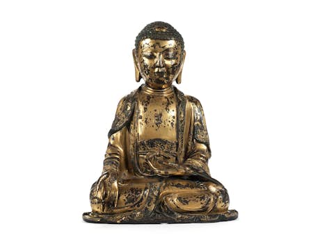 Chinesische Buddha-Figur in der Haltung des „Medizin-Mantras“